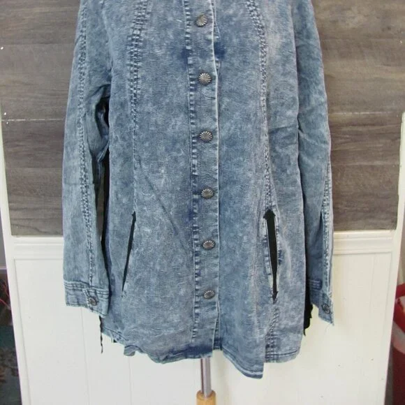 2FLYCO HILDAGO FALLS LADIES DENIM/CHAMBRAY JACKET WITH FRINGE NWT - Picture 13 of 13